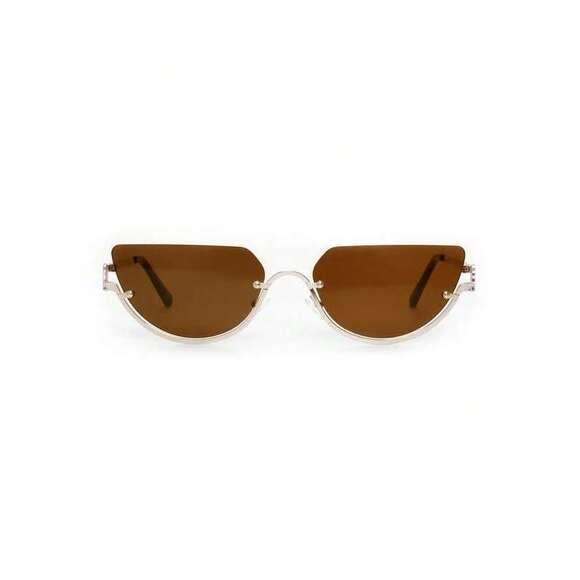 Half Frame Semicircle Metal Glasses, Retro Unisex, For Daily, Street, Va main image 7